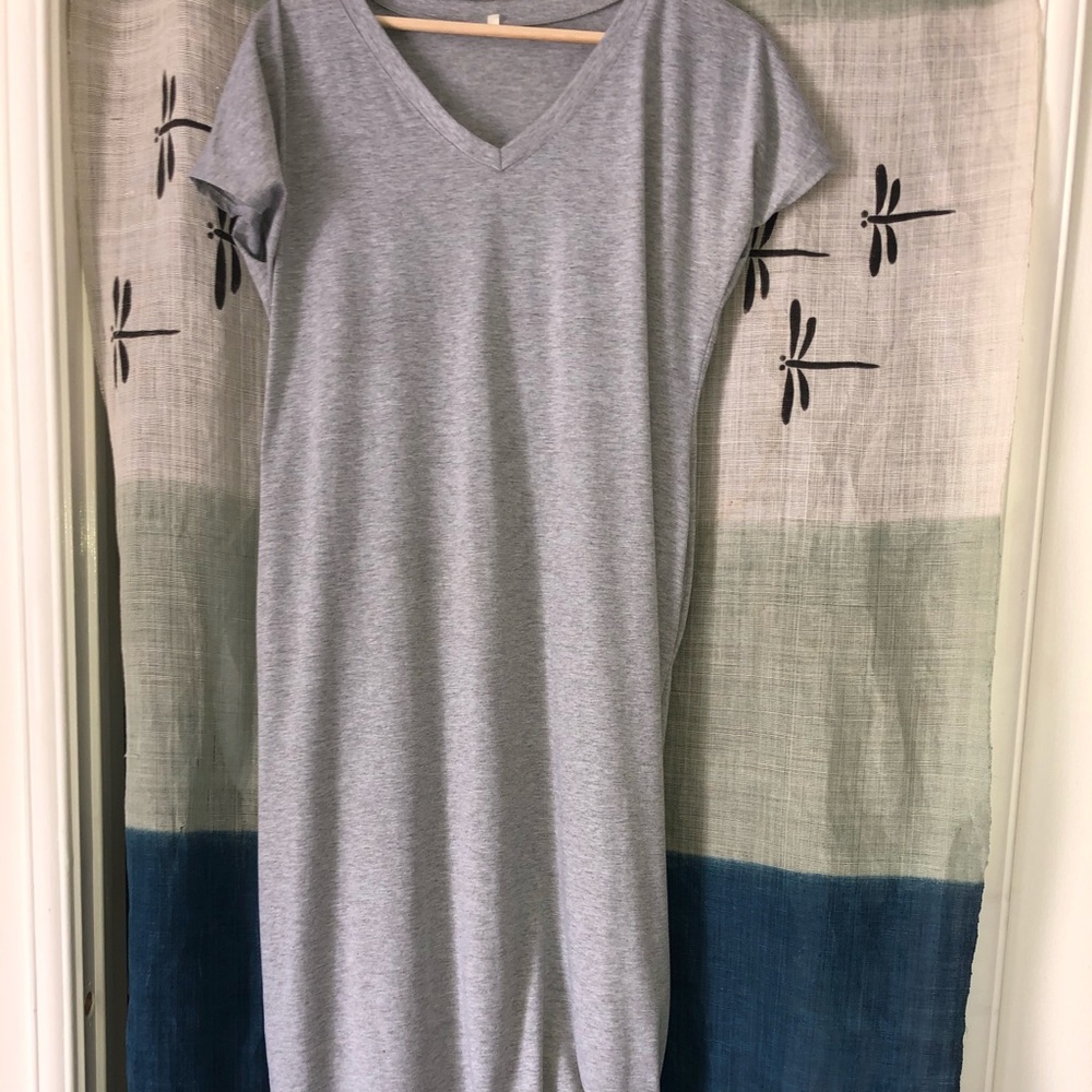 Heather gray knit maxi dress